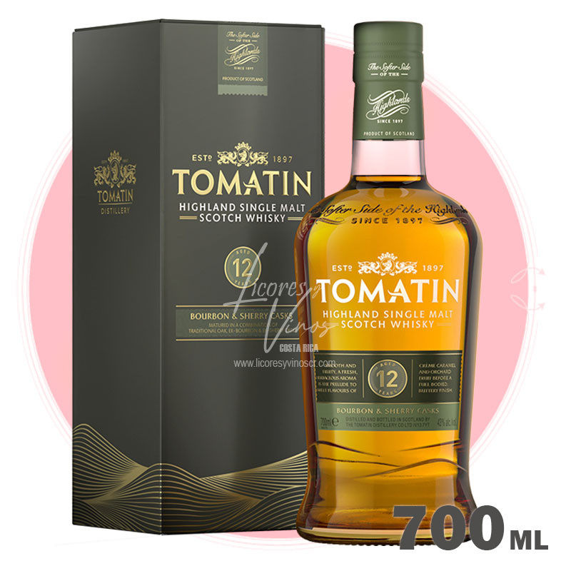 Tomatin 12 Años 700 ml Bourbon and Sherry Casks - Single Malt Scotch Whisky