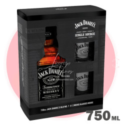 Jack Daniels N7 Tennessey Whiskey 750 ml + 2 vasos - Bourbon Whiskey