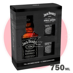 Jack Daniels N7 Tennessey Whiskey 750 ml + 2 vasos