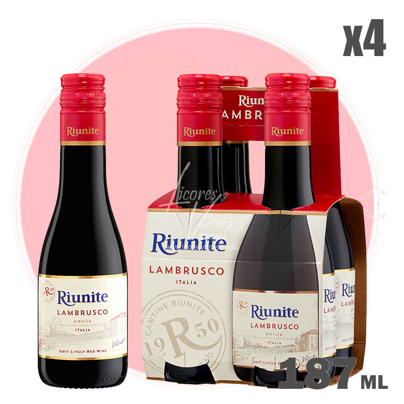 Riunite Lambrusco (4pack) 187 ml - Vino Tinto