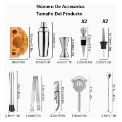 Set de Herramientas para Bar con base de madera