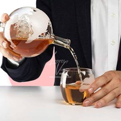 Set Decantador de Whisky + 2 Vasos + Piedras enfriadoras + Embudo