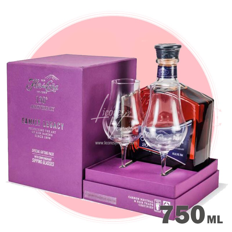 Ron Flor de Caña Centenario 20 años 130 aniversario 750 ml - Ron Oscuro