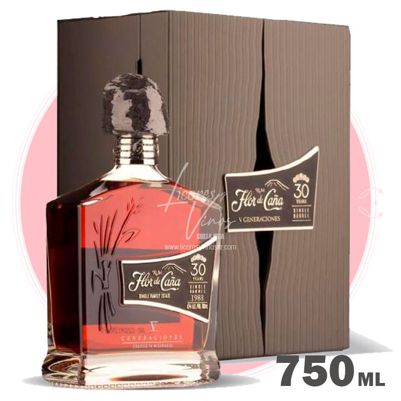 Ron Flor De Caña Centenario V Generaciones 30 años 750 ml - Edición Limitada - Ron Oscuro