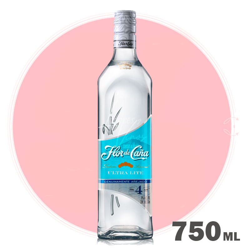 Ron Flor de Caña Ultra Lite 4 años 750 ml - Ron Blanco