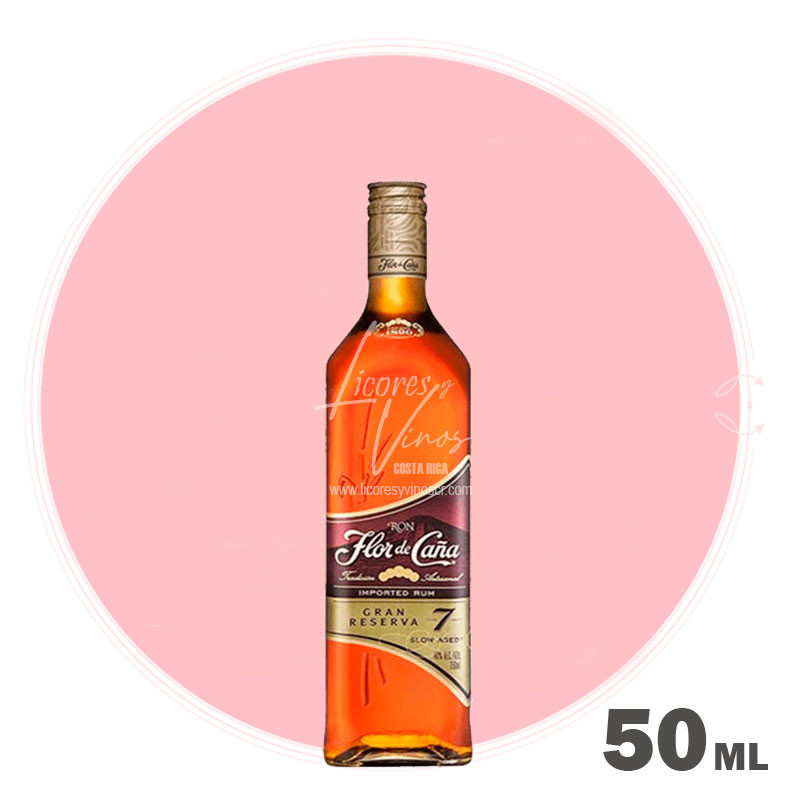 Ron Flor de Caña Gran Reserva 7 años 50 ml - Licores Miniatura