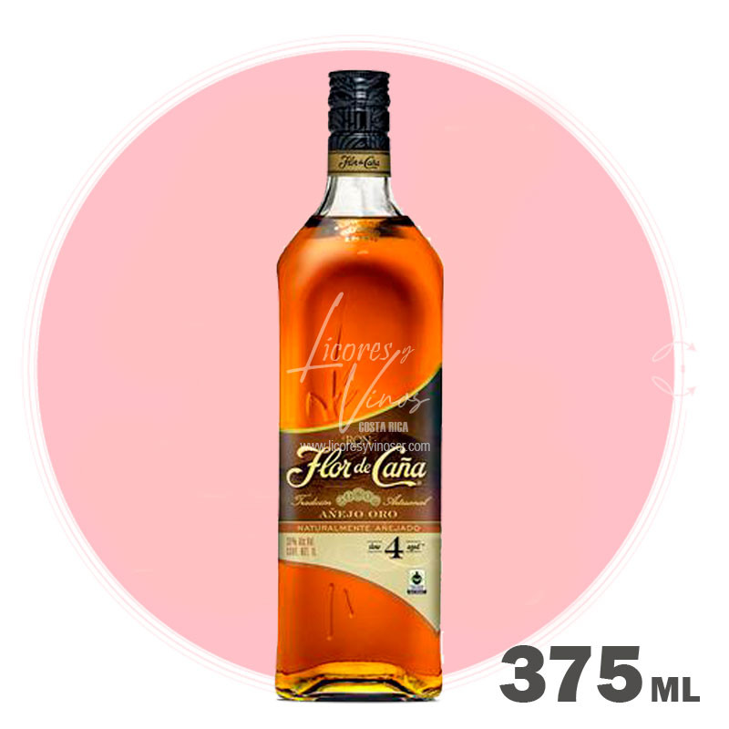 Ron Flor de Caña Centenario Oro 4 años 375 ml - Ron Oscuro