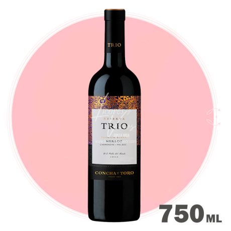 Trio Merlot - Carmenere - Cabernet Sauvignon 750 ml - Vino Tinto