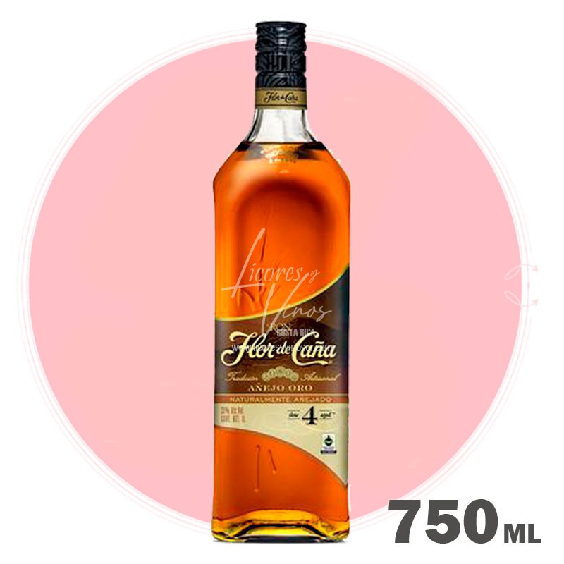 Ron Flor de Caña Centenario Oro 4 años 750 ml - Ron Oscuro
