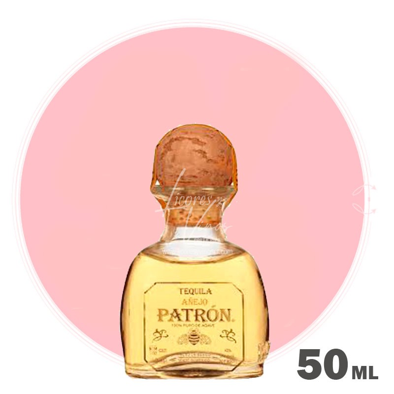 Tequila Patron Añejo 50 ml - Licores Miniatura