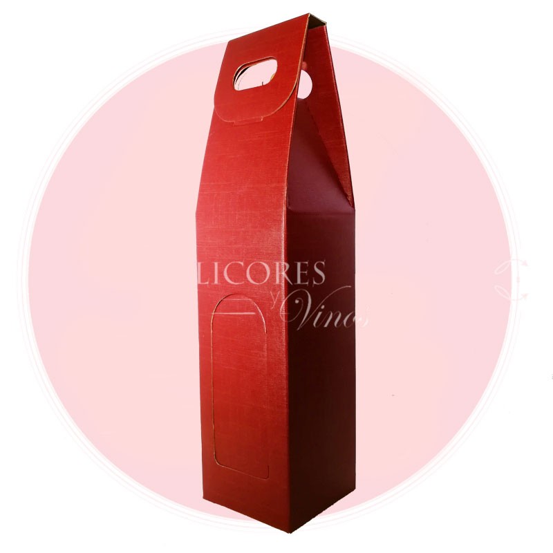 Caja Roja para Una Botella de Vino
