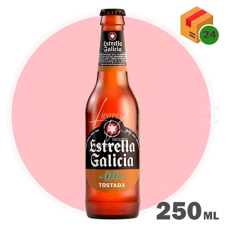 Estrella de Galicia 0.0 Tostada Sin Alcohol 250 ml - Cerveza Importada