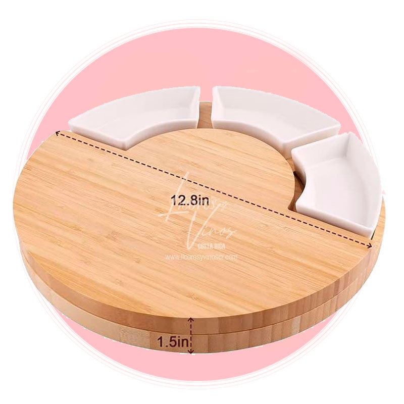 Tabla de Madera con 3 Platos y Accesorios para cortar Tabla de Madera con 3 Platos y Accesorios para cortar