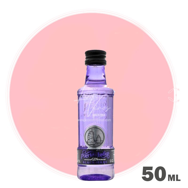 Puerto de Indias Blackberry Gin 50 ml - Ginebra - Licores Miniatura