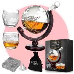 Set Decantador de Whisky + 2 Vasos + Piedras enfriadoras + Embudo
